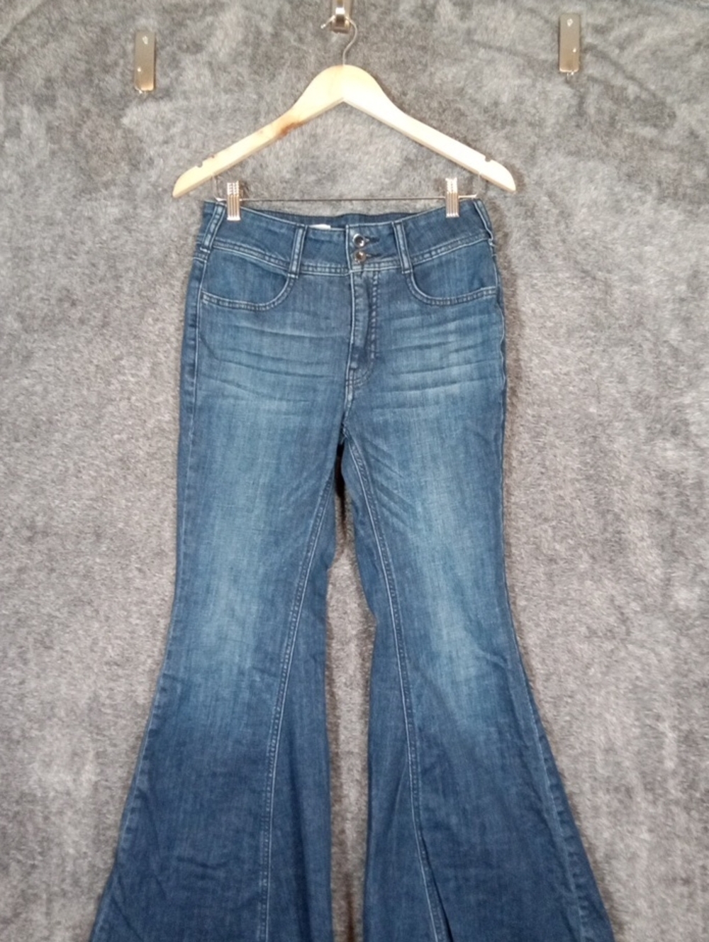 Pilcro Anthropologie High Rise Flare Jeans Blue Denium Medium Wash Womens 28 - Picture 4 of 12